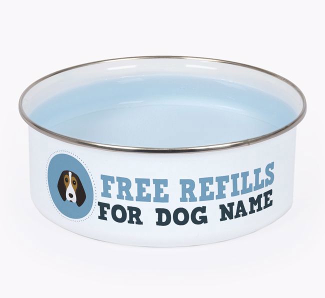 Free Refills: Personalized {breedFullName} Enamel Dog Bowl